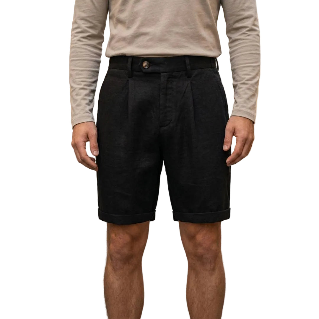 Men’s Chino Shorts Pleated Front Regular Fit-Gilviro