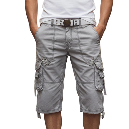 Cargo Shorts Multi Pocket Belted for Men-Gilviro
