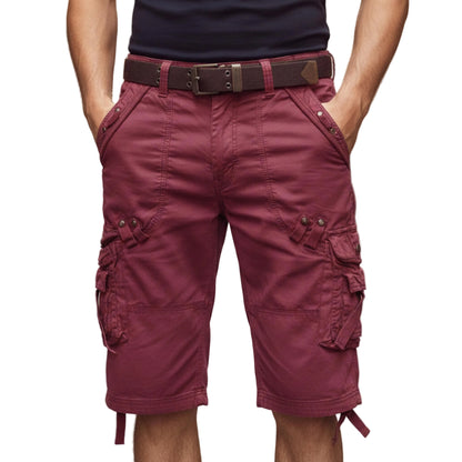 Cargo Shorts Multi Pocket Belted for Men-Gilviro