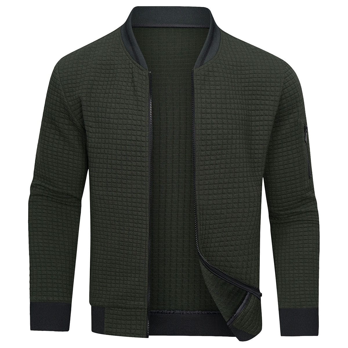 Men’s Bomber Jacket Zip-Up Long Sleeve Slim Fit-Gilviro