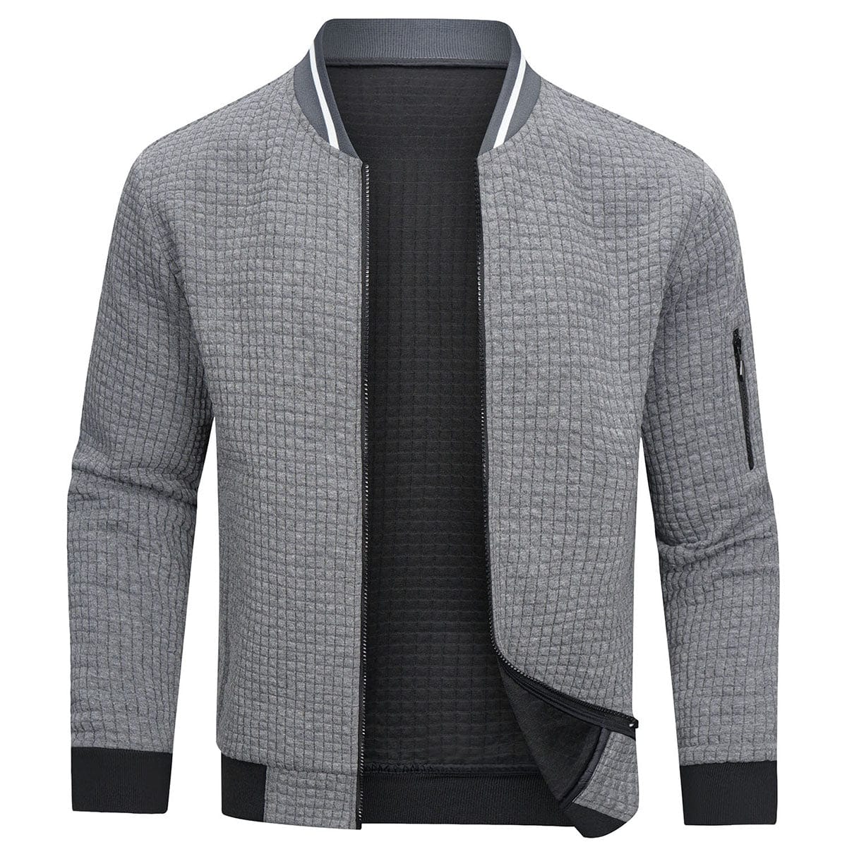 Men’s Bomber Jacket Zip-Up Long Sleeve Slim Fit-Gilviro