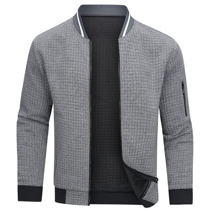 Men’s Bomber Jacket Zip-Up Long Sleeve Slim Fit-Gilviro