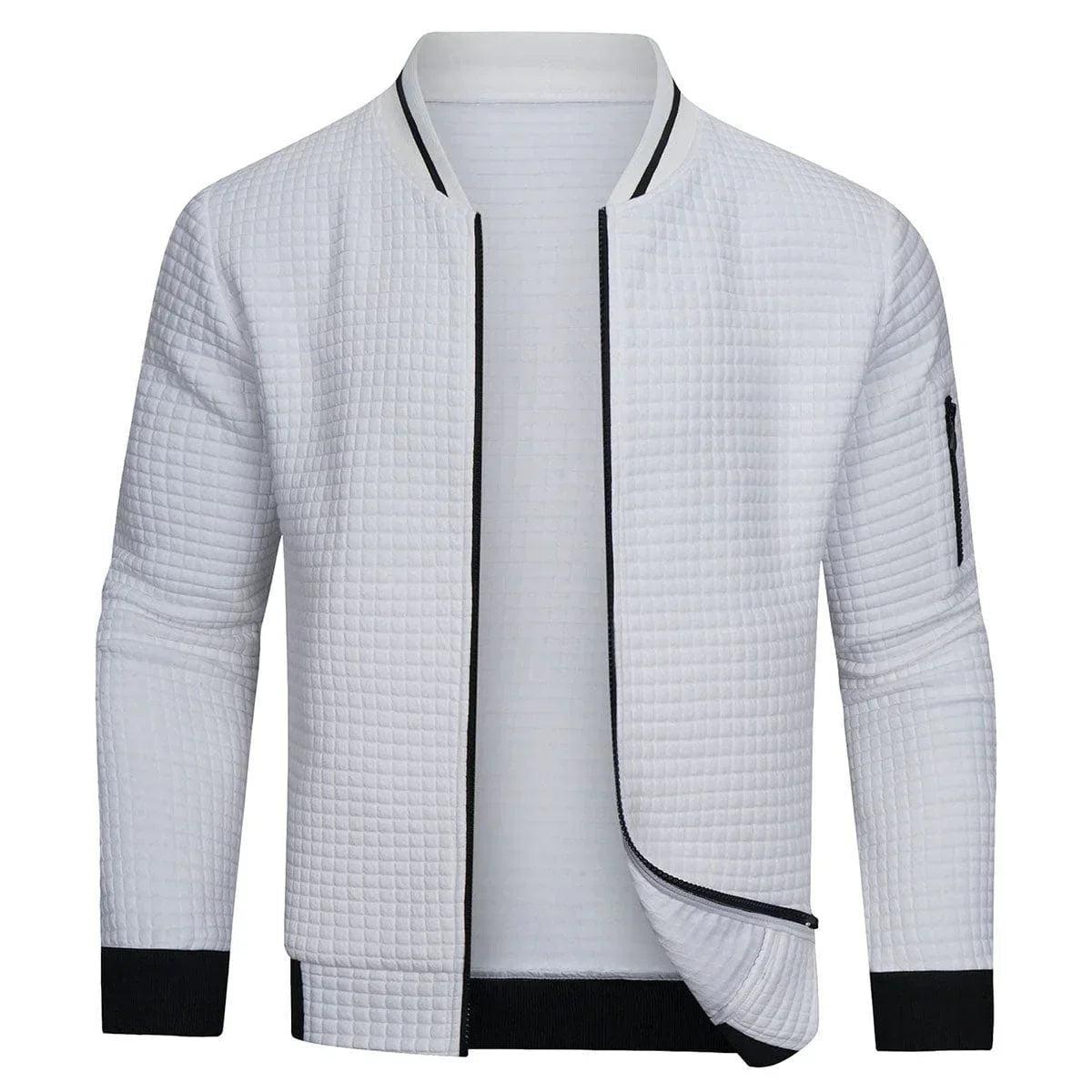 Men’s Bomber Jacket Zip-Up Long Sleeve Slim Fit-Gilviro