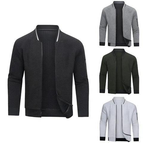 Men’s Bomber Jacket Zip-Up Long Sleeve Slim Fit-Gilviro