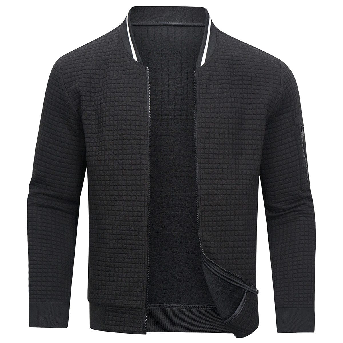 Men’s Bomber Jacket Zip-Up Long Sleeve Slim Fit-Gilviro