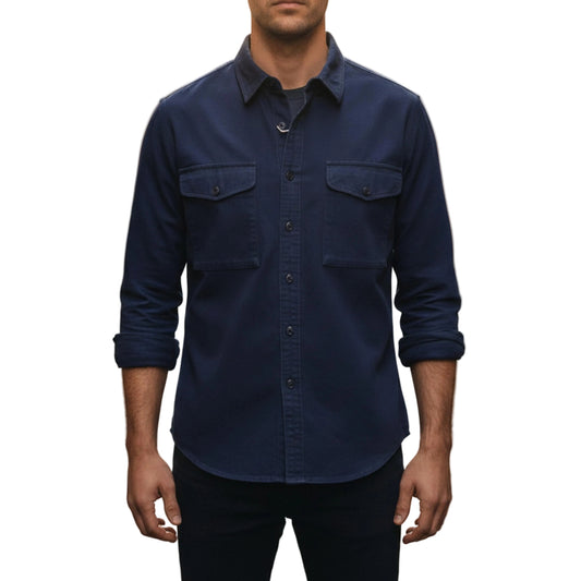 Men’s Button Down Shirt Long Sleeve with Chest Pockets-Gilviro