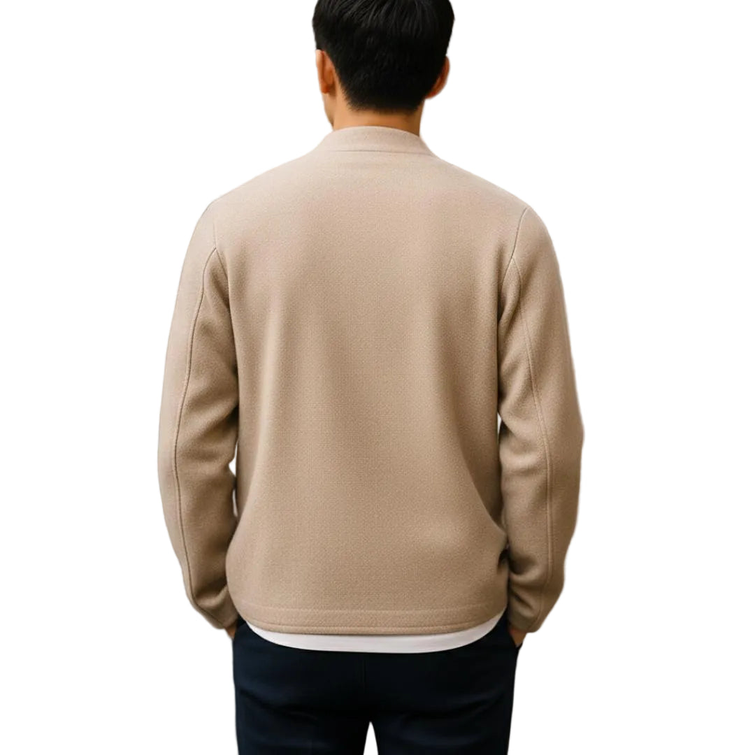 Men’s Button-Front Collarless Jacket-Gilviro