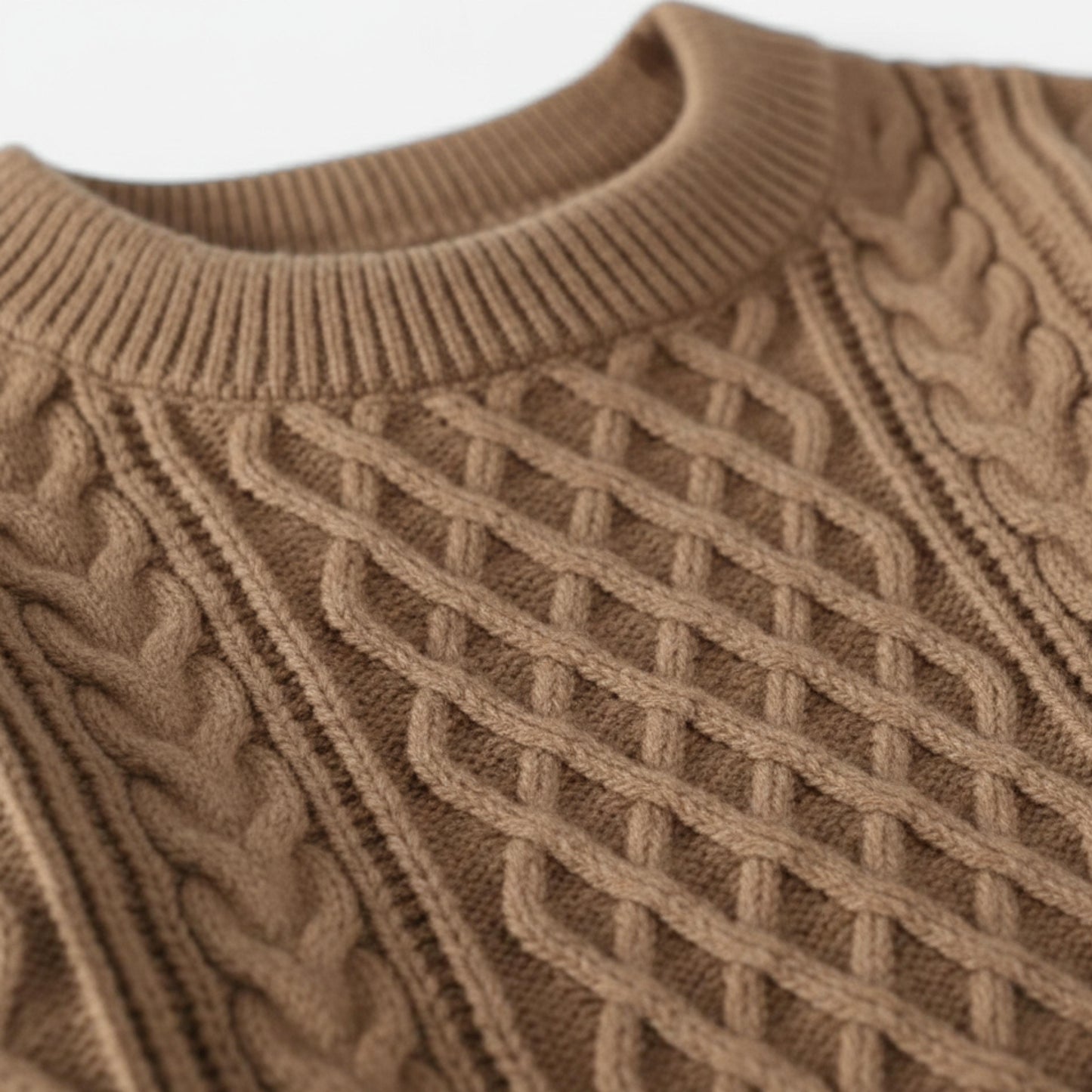 Men’s Cable Knit Sweater Crew Neck-Gilviro