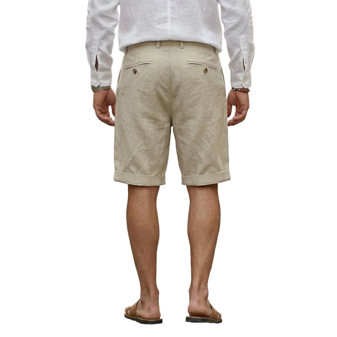 Men’s Chino Shorts Pleated Front Regular Fit-Gilviro