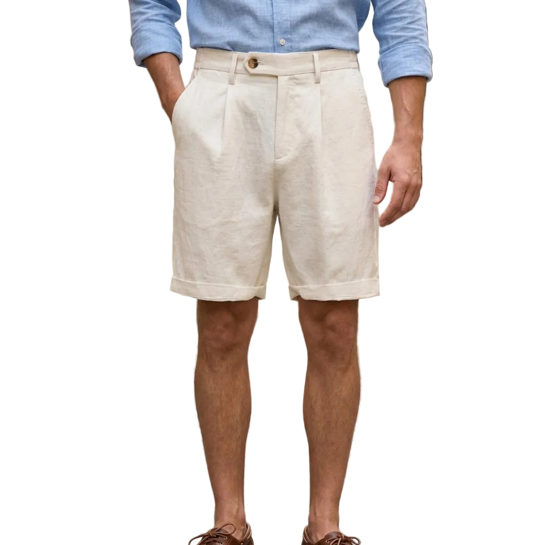 Men’s Chino Shorts Pleated Front Regular Fit-Gilviro