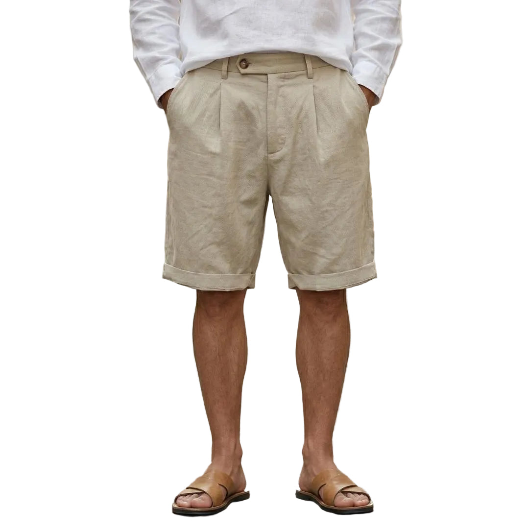 Men’s Chino Shorts Pleated Front Regular Fit-Gilviro