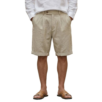 Men’s Chino Shorts Pleated Front Regular Fit-Gilviro