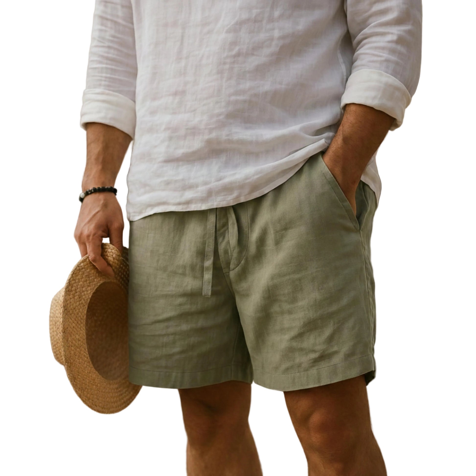 Men’s Drawstring Elastic Waist Shorts-Gilviro
