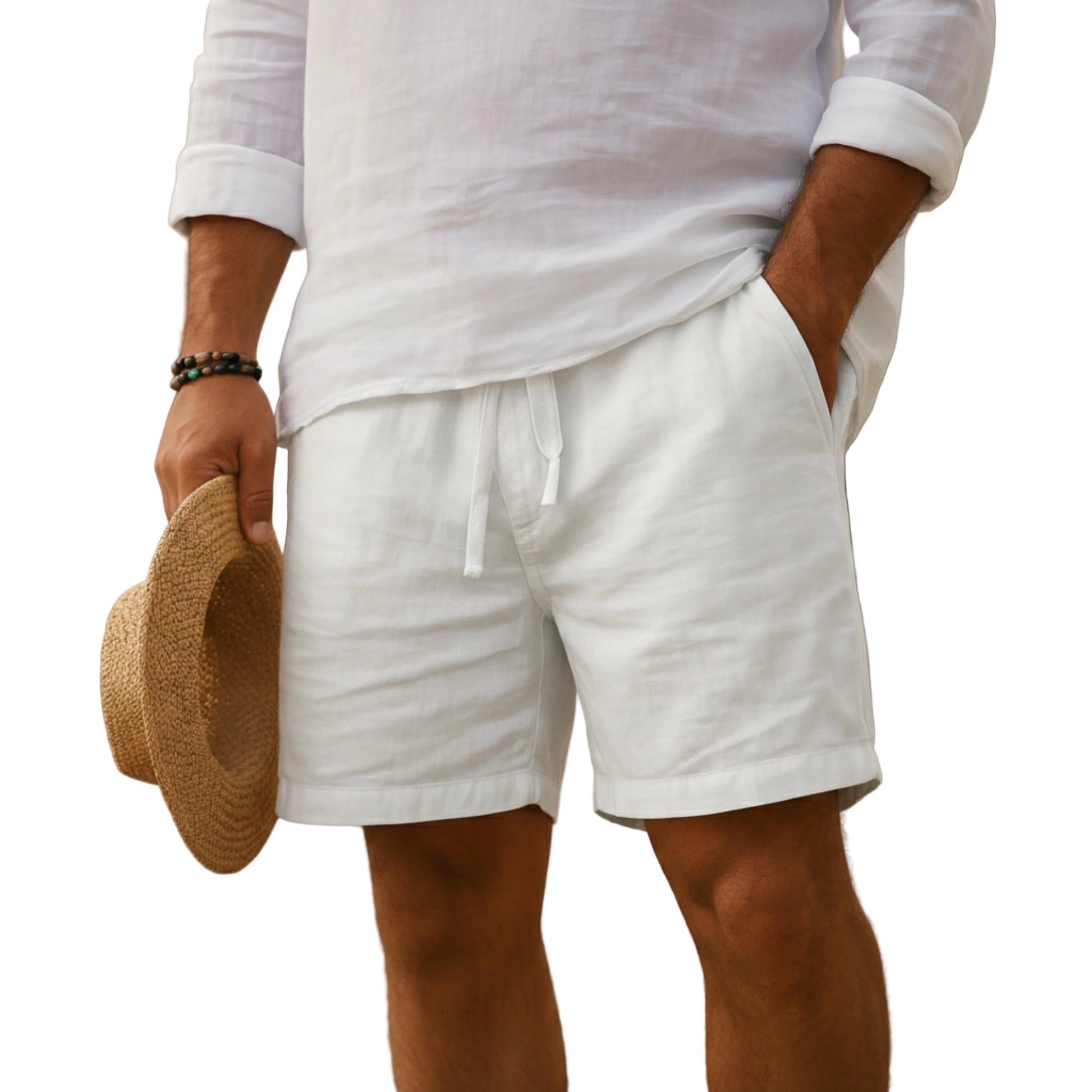 Men’s Drawstring Elastic Waist Shorts-Gilviro