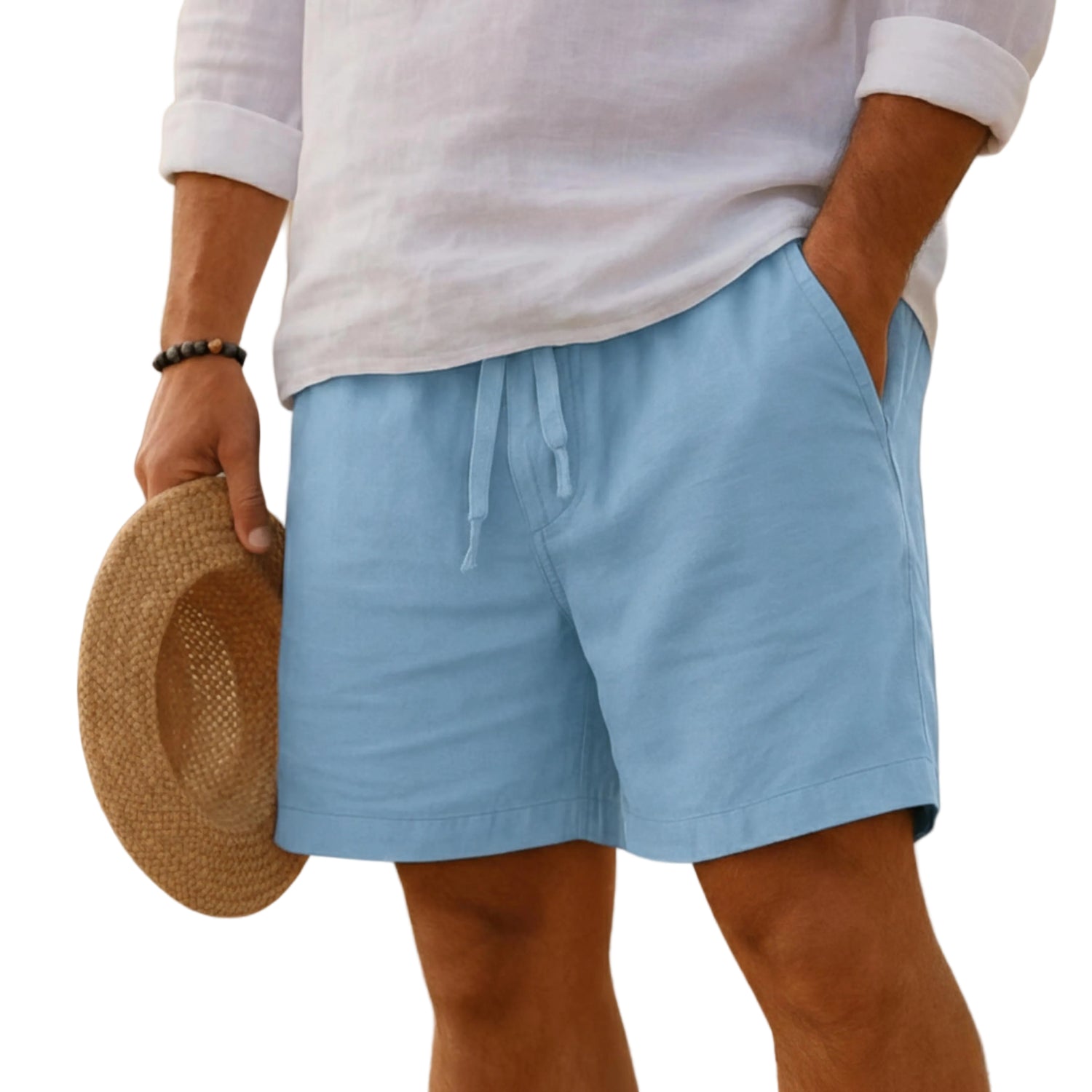 Men’s Drawstring Elastic Waist Shorts-Gilviro
