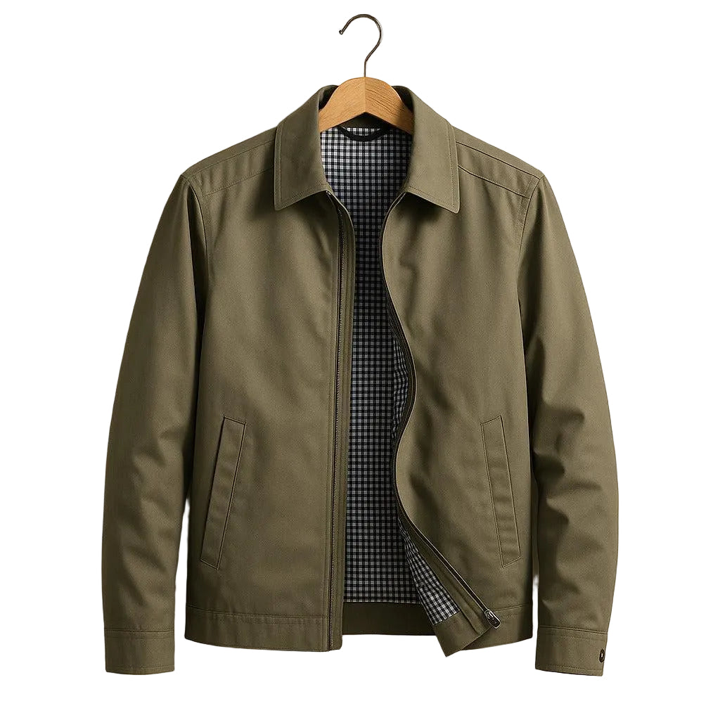 Men’s Lined Button-Up Jacket-Gilviro