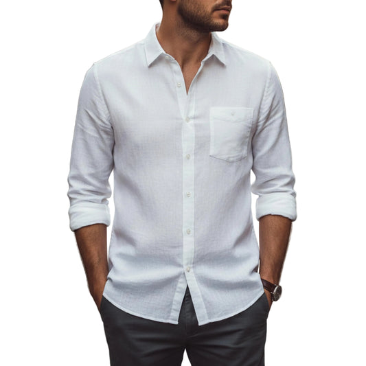 Men’s Long Sleeve Button-Down Casual Shirt-Gilviro