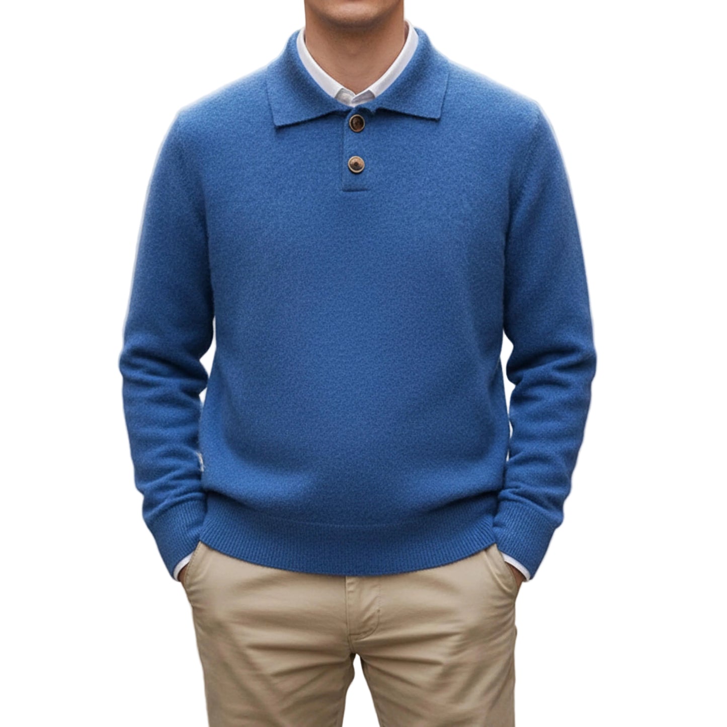 Men’s Sweater Long Sleeve Button Placket-Gilviro