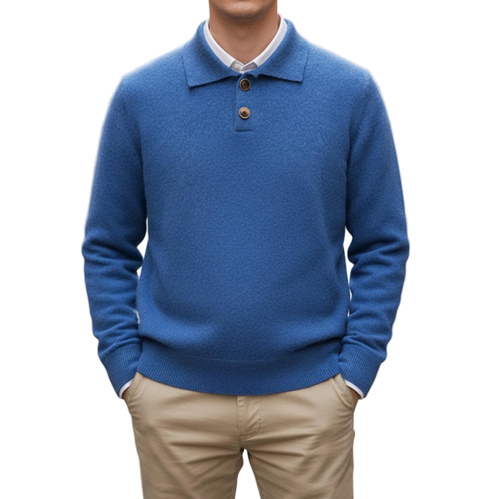 Men’s Sweater Long Sleeve Button Placket-Gilviro