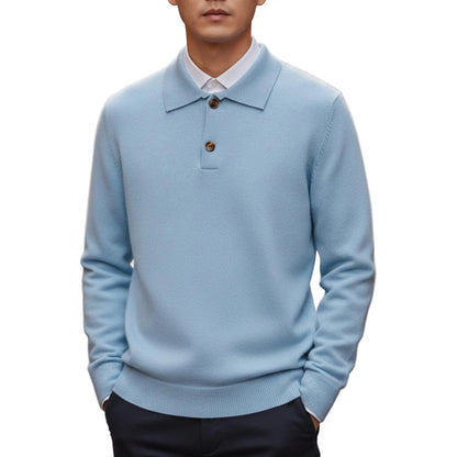 Men’s Sweater Long Sleeve Button Placket-Gilviro