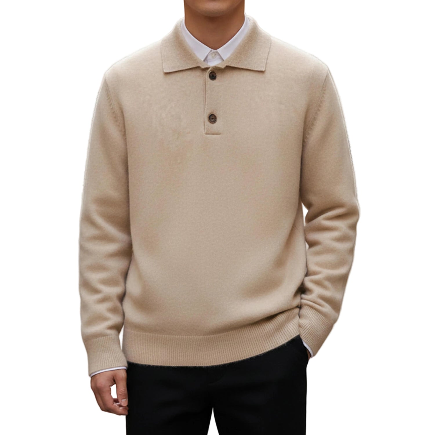 Men’s Sweater Long Sleeve Button Placket-Gilviro