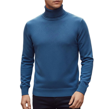 Men’s Turtleneck Sweater Long Sleeve Knit Pullover-Gilviro