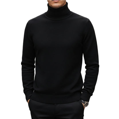 Men’s Turtleneck Sweater Long Sleeve Knit Pullover-Gilviro