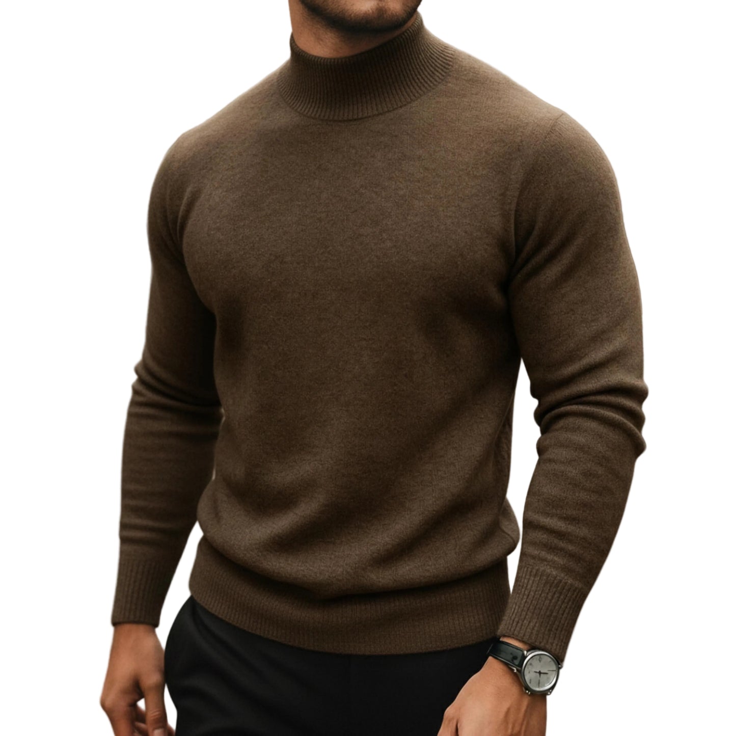 Men’s Turtleneck Sweater Long Sleeve Knit Top-Gilviro