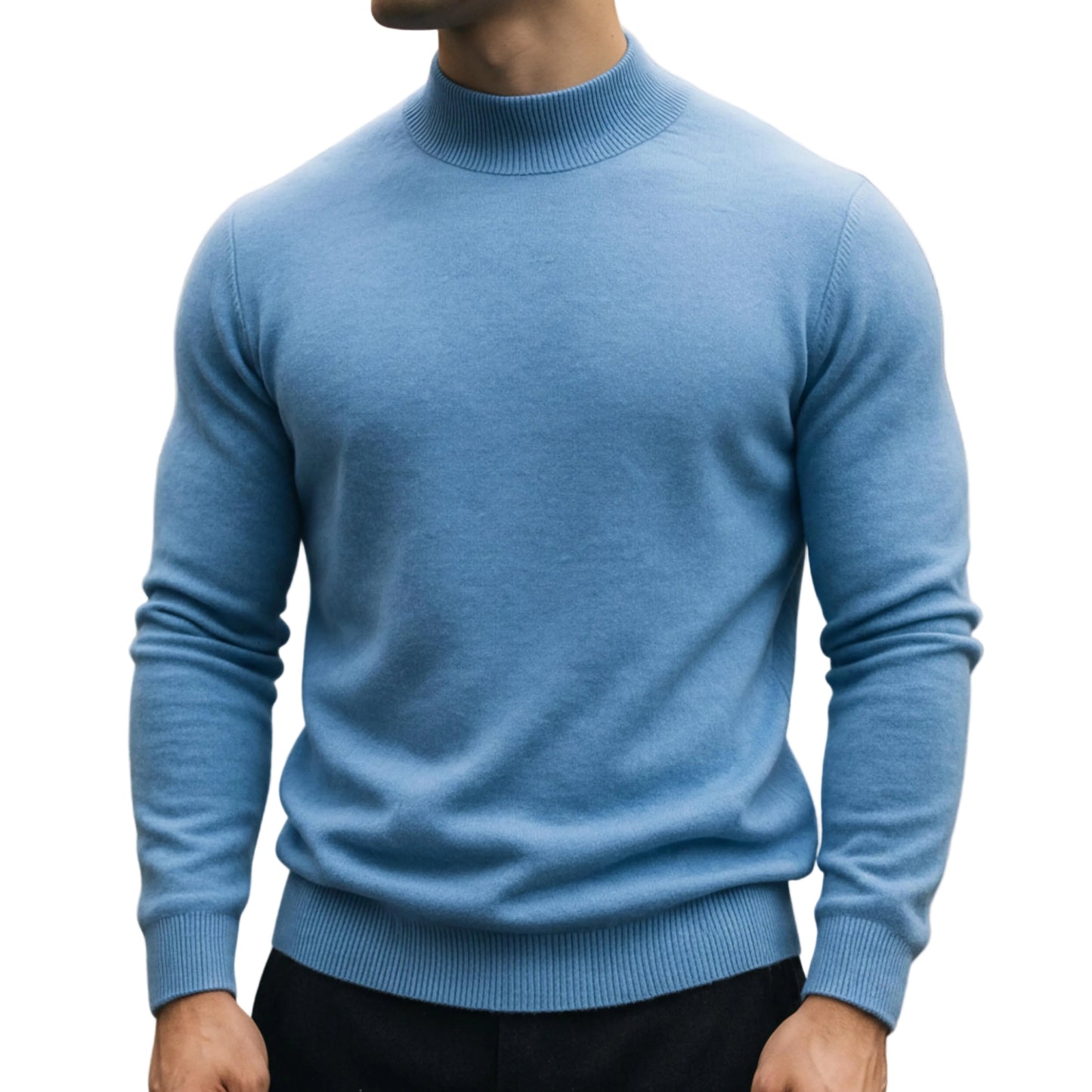 Men’s Turtleneck Sweater Long Sleeve Knit Top-Gilviro