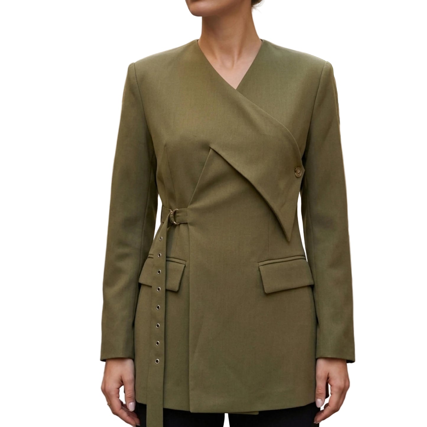 Women’s Asymmetrical Blazer V-Neck Wrap Style-Gilviro