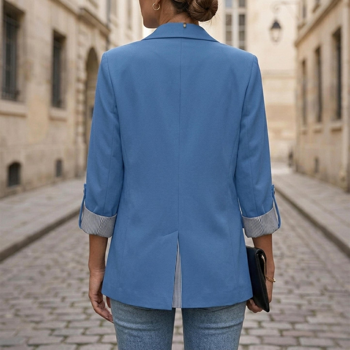 Women’s Blazer Open Front Long Sleeve-Gilviro