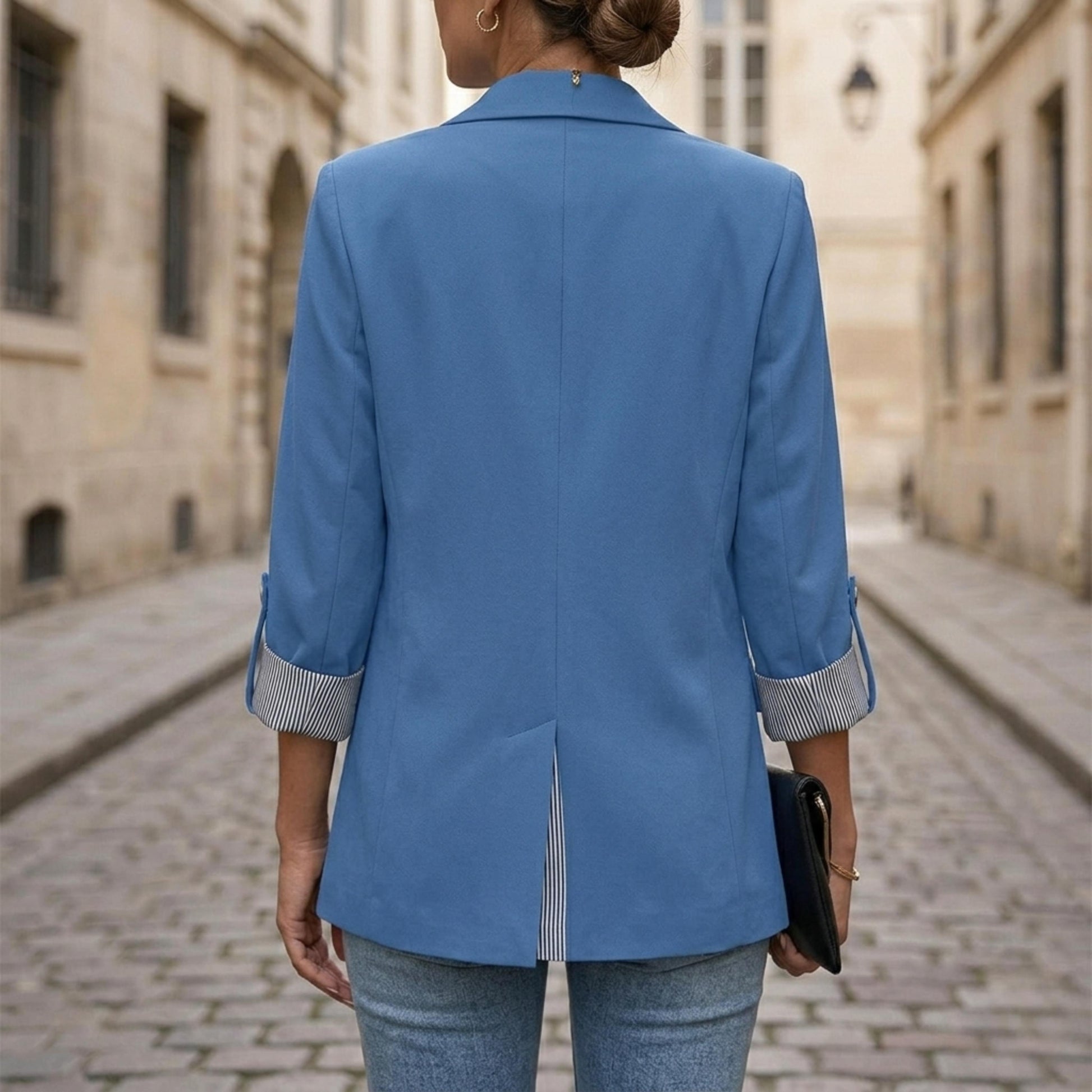 Women’s Blazer Open Front Long Sleeve-Gilviro