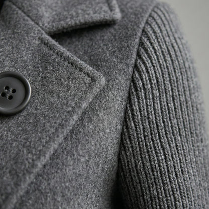Women’s Double-Breasted Knit Blazer Jacket-Gilviro