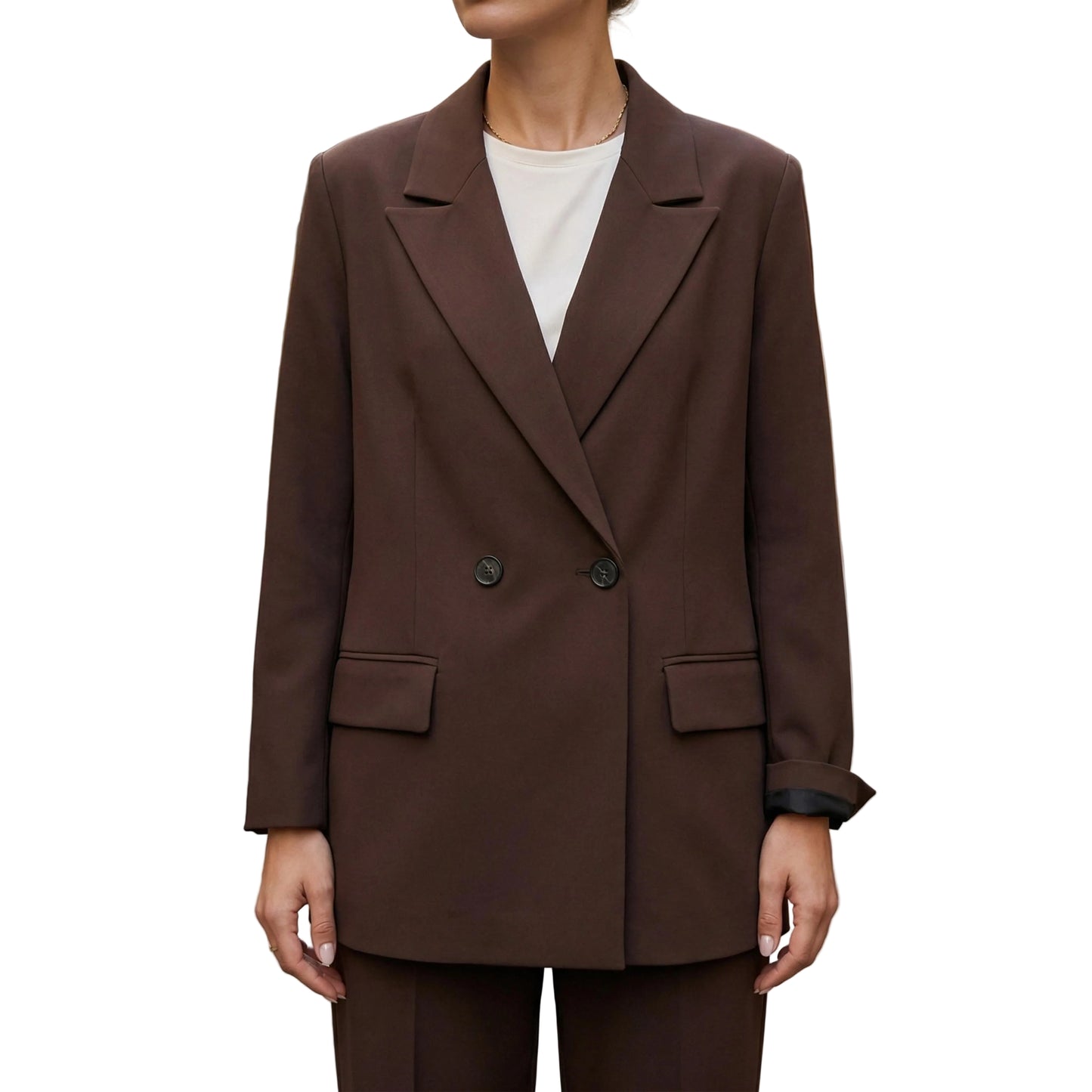 Women’s Oversized Double-Breasted Blazer Jacket-Gilviro