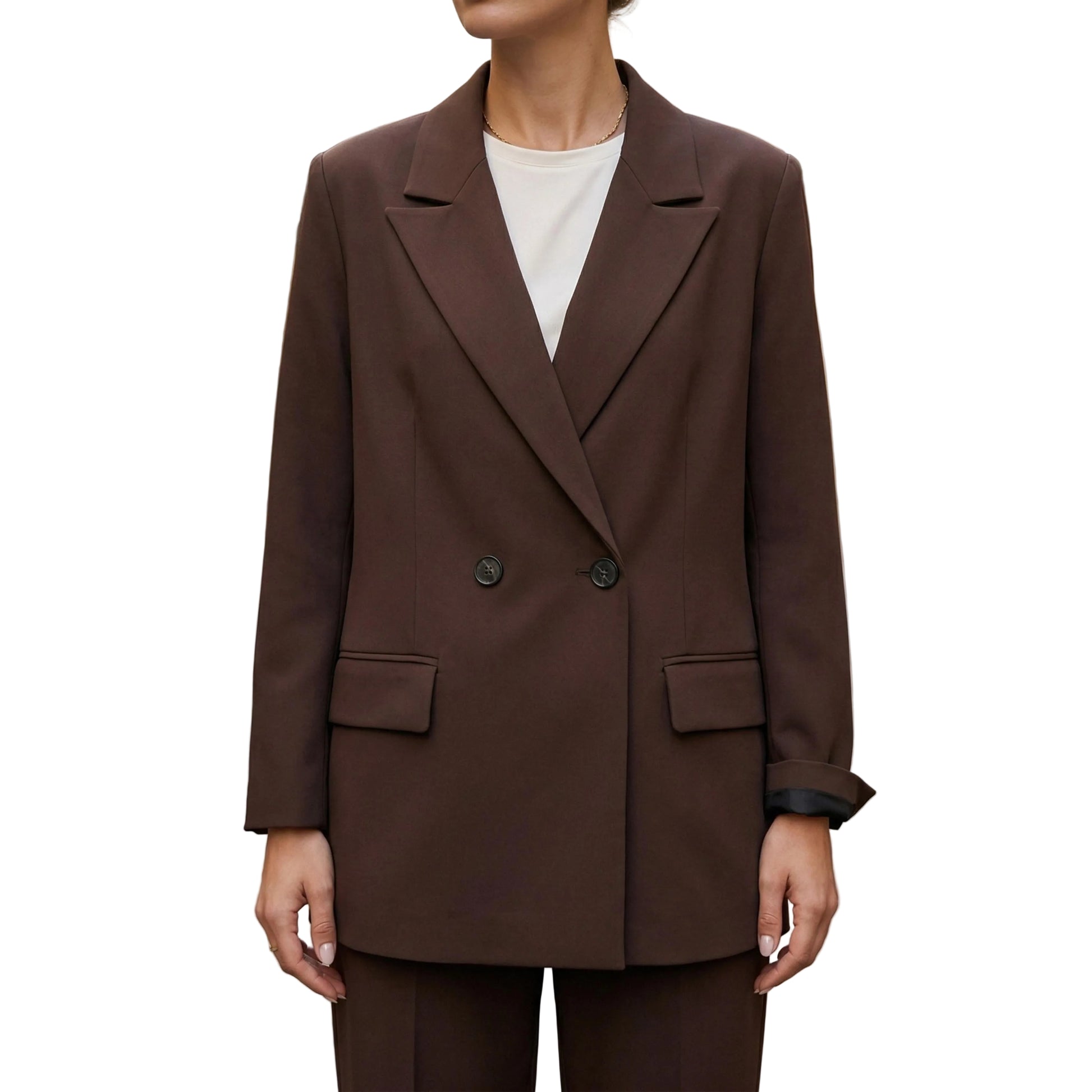 Women’s Oversized Double-Breasted Blazer Jacket-Gilviro
